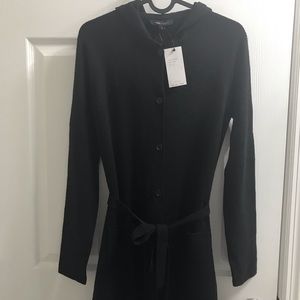 NWT- BCBG black long cardigan sweater